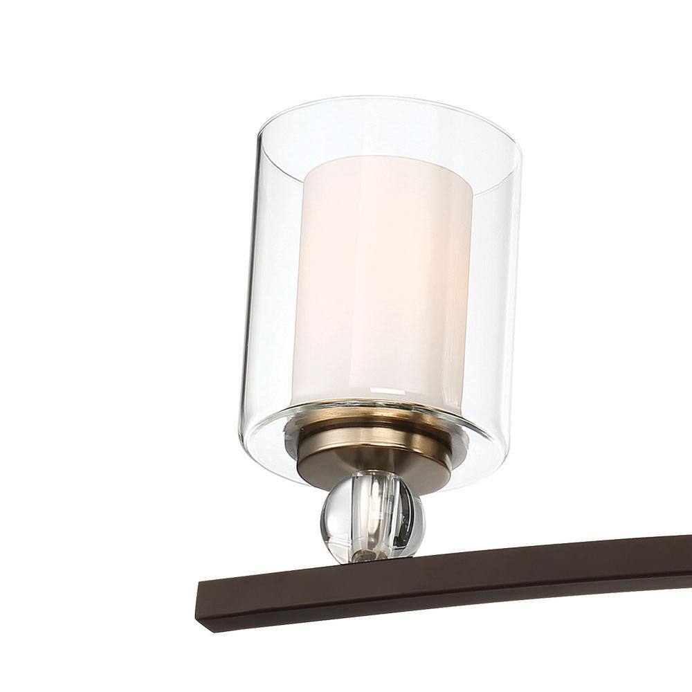 Bronze and Clear Glass 4-Light Dimmable Bathroom Vanity Fixture