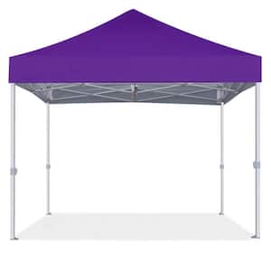 Eur max Commercial 10 ft. x 10 ft. Purple Pop Up Canopy Tent with Roller Bag