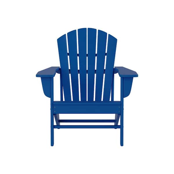 Zeus & Ruta Traditional Curve back Navy Blue Plastic Outdoor Patio Adirondack Chair Set of 1