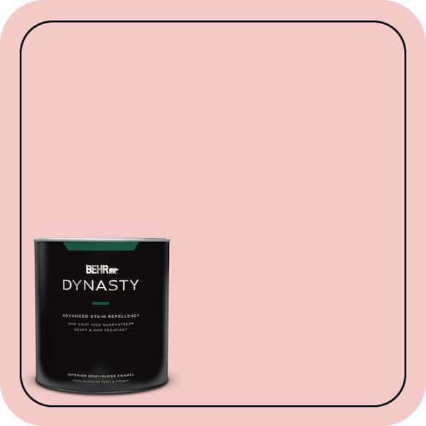 BEHR DYNASTY 1 qt. #T12-20 First Peach Semi-Gloss Enamel Interior Stain-Blocking Paint and Primer