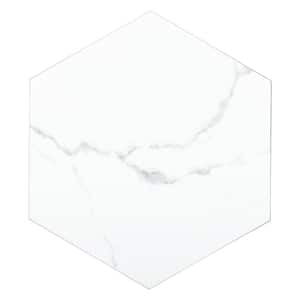 BaseCore HEX White Marble 12 MIL x 5.75 in. W Waterproof Peel and Stick Vinyl Plank Flooring (21.5sqft/case)