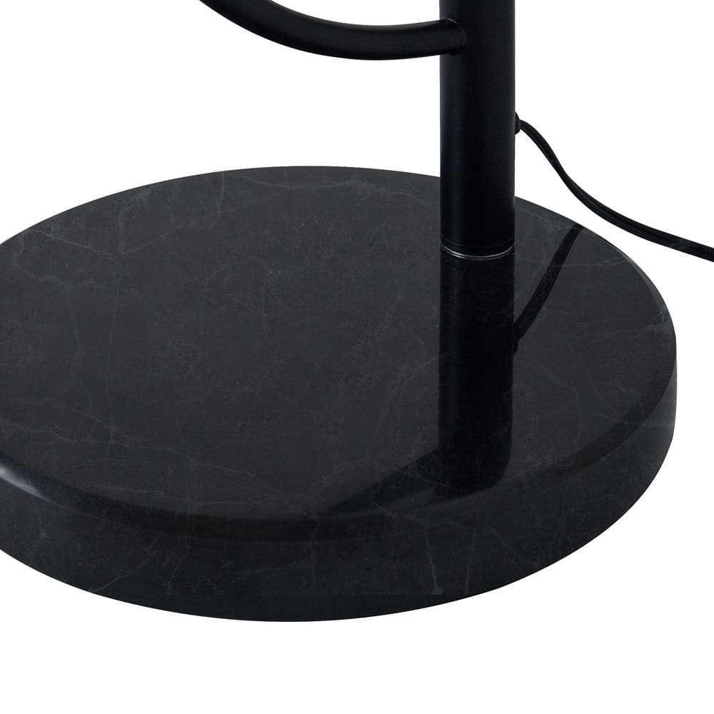 Danna 65" Black Arc Outdoor Floor Lamp with Table & USB Port