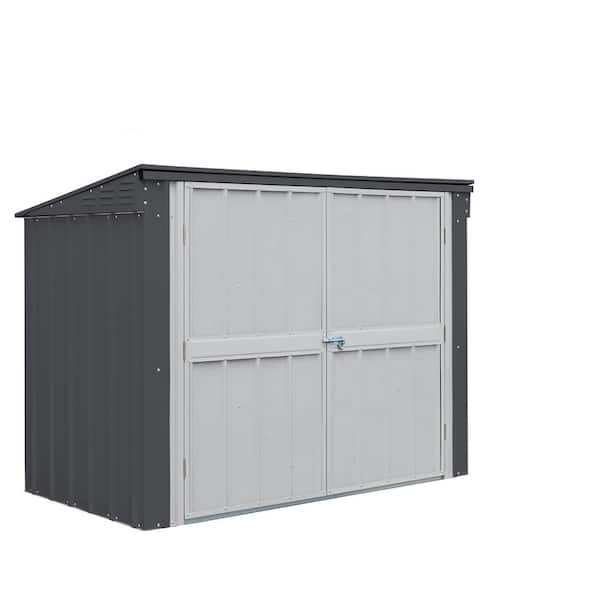 Globel Do-it Yourself Storage Locker 7 ft. W x 3 ft. D Metal Outdoor Storage Shed with DBL Hinged Doors (15 sq. ft.)