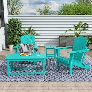 Jay Turquoise 4-Pieces Outdoor Poly Adirondack Conversation Lounge Set
