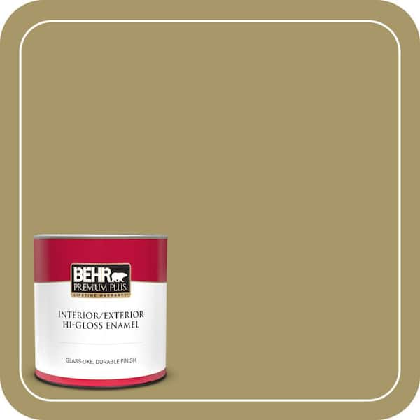 BEHR PREMIUM PLUS 1 qt. #PPU8-05 Eco Green Hi-Gloss Enamel Interior/Exterior Paint & Primer