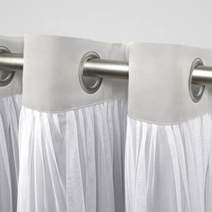 Catarina Cloud Grey Solid Lined Room Darkening Grommet Top Valance, 52 in. W x 18 in. L