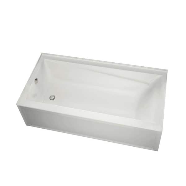 MAAX New Town 60 in. x 30 in. Acrylic Left Drain Rectangular Alcove Soaking Bathtub in White
