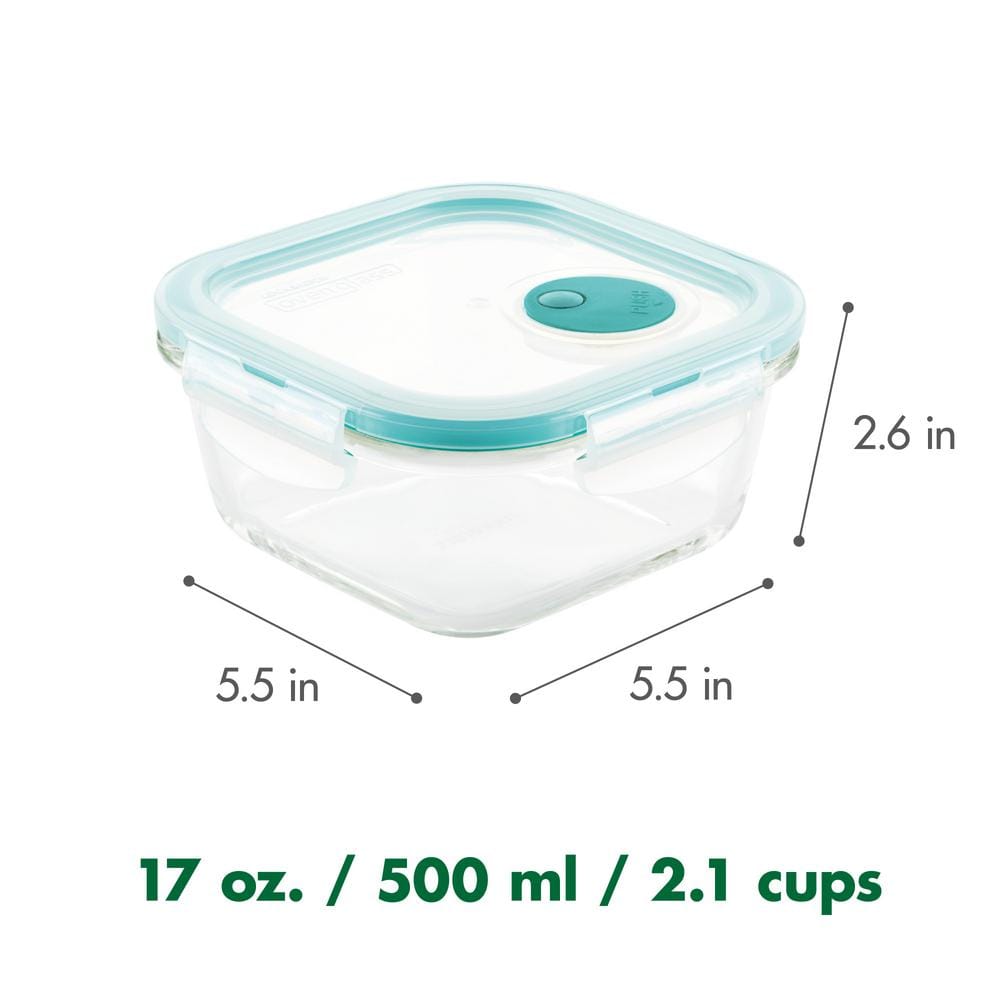 Clear Borosilicate Glass 17-Ounce Airtight Food Storage Jar with Steam Vent