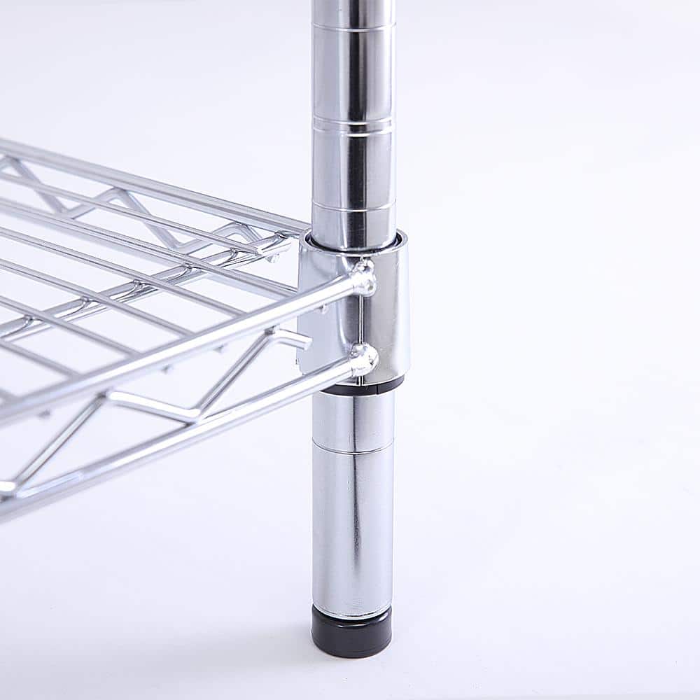 White Adjustable 5-Tier Steel Wire Utility Shelving Unit