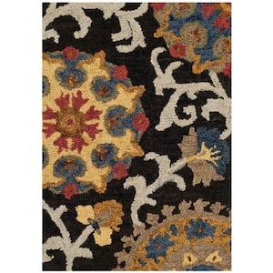 Blossom Charcoal/Multi Doormat 2 ft. x 4 ft. Bohemian Floral Area Rug