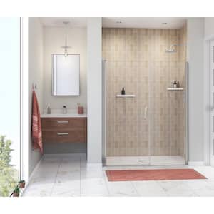 Manhattan 55 in. to 57 in. W x 68 in. H Frameless Pivot Shower Door with Clear Glass in Chrome