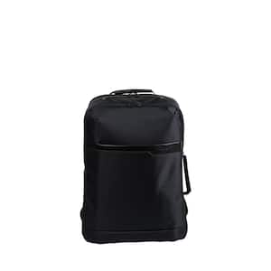 Onyx Collection 17.5 in., Black Nylon Travel Backpack with USB
