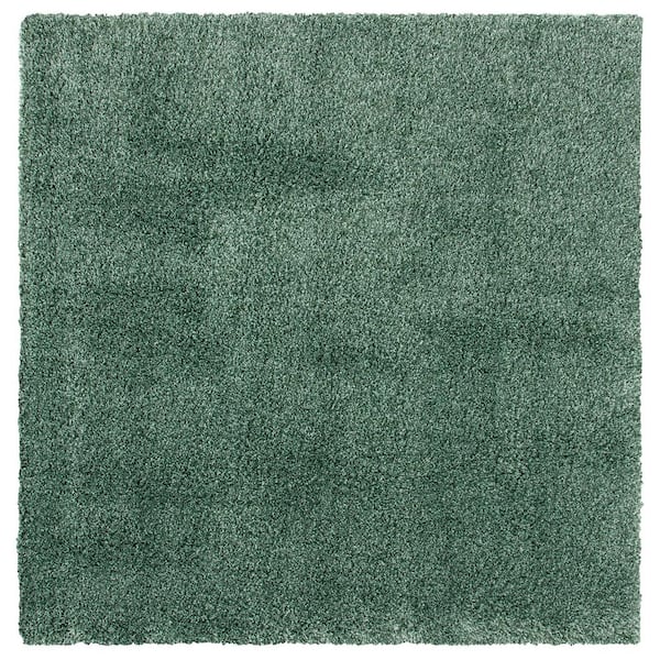 SAFAVIEH Hudson Shag 7 ft. x 7 ft. Green Solid Square Area Rug SGH220Y ...