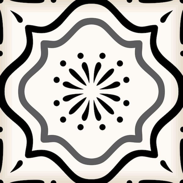 MI ALMA Black B100 4 in. x 4 in. Vinyl Peel and Stick Tile (24 Tiles, 2.67 sq.ft./Pack)