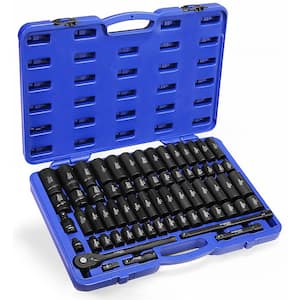 1/2 in. Drive Master Impact Socket Set SAE (3/8 in. to 1-1/4 in.) (65-Pieces)