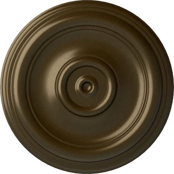 12" x 1" Traditional Urethane Ceiling Medallion (Fits Canopies upto 2-3/4"), Brass