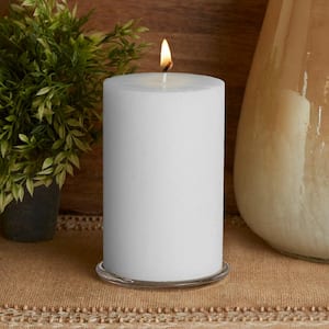 4 in. x 6 in. Timberline White Unscented Pillar Candle