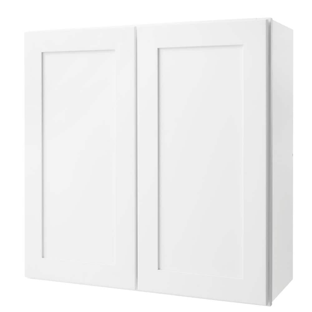 Hampton Bay Avondale Shaker Alpine White Quick Assemble Plywood 30 in Wall Kitchen Cabinet (30 in W x 30 in H x 12 in D)