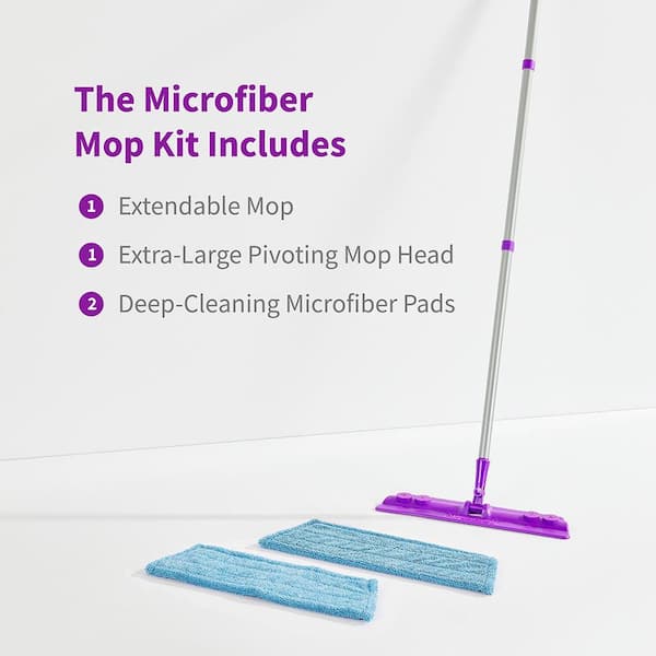 Rejuvenate 15 in. Microfiber Flat Mop Kit HG-R00339 - The Home Depot