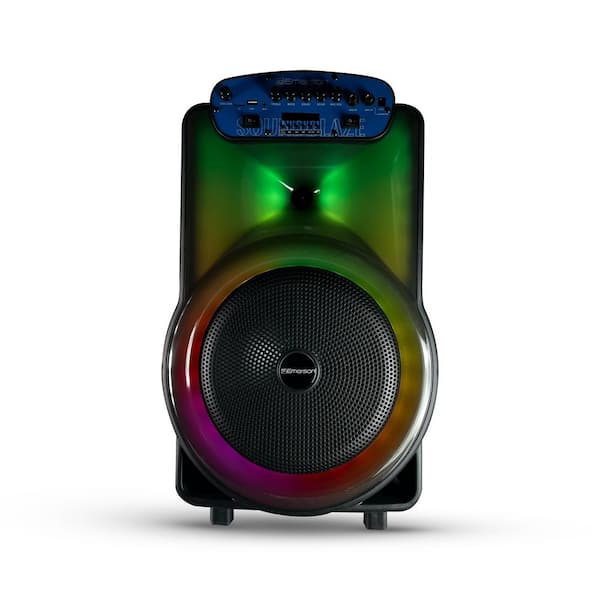 Portable Bluetooth 12-Inch Party Speaker with LED Lighting, Remote Control, Built-in Rechargeable Battery