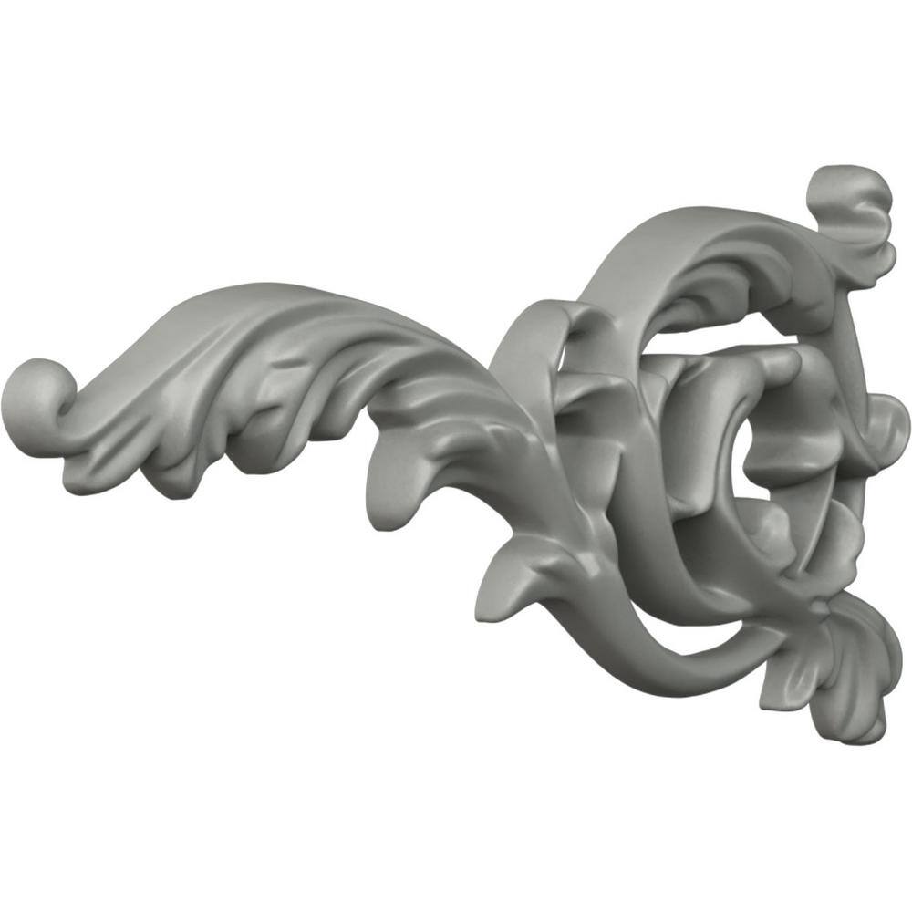 Primed Architectural Leaf Scroll Polyurethane Onlay, 7.75" x 4.125"