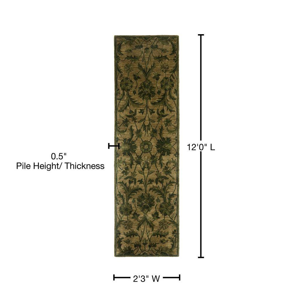Elegance Revived Gray Floral Hand-Tufted Wool Runner Rug