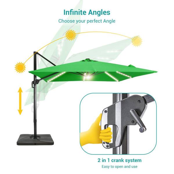 SUNNY♡ Amazon.com : Sunnydaze 10' Solar Offset Patio Umbrella