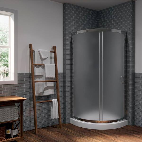 OVE Decors Breeze 34 in. L x 34 in. W x 76 in. H Corner Shower Kit with