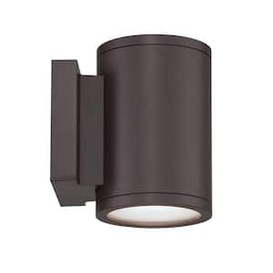 Tube 2-Light Bronze ENERGY STAR LED Indoor or Outdoor Wall Cylinder Light