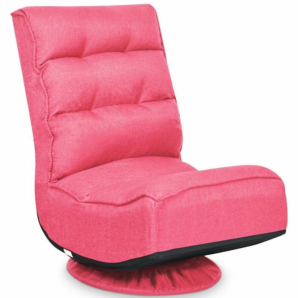 Boyel Living Pink Adjustable Folding Floor Gaming Chair