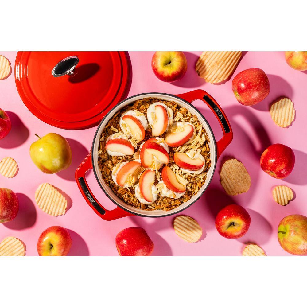 Red Enameled Cast Iron 3-Quart Dutch Oven with Lid