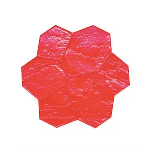 29 in. x 29 in. Random Stone Red Texture Mat Concrete Stamp