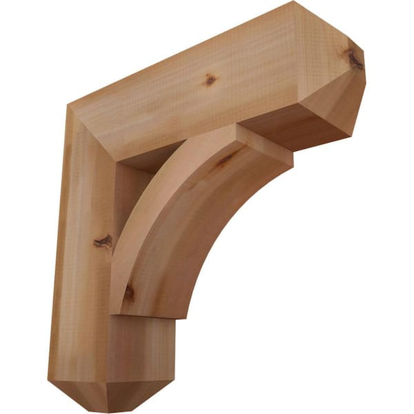 Ekena Millwork 5.5 in. x 22 in. x 22 in. Western Red Cedar Thorton Craftsman Smooth Bracket