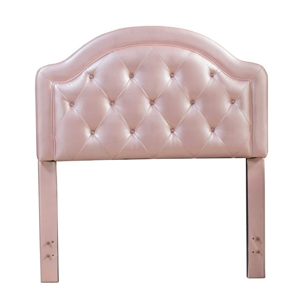 Karley 43 in. W Pink Twin Upholstered Headboard with Bed Frame -  Hillsdale Furniture, 1819HTR