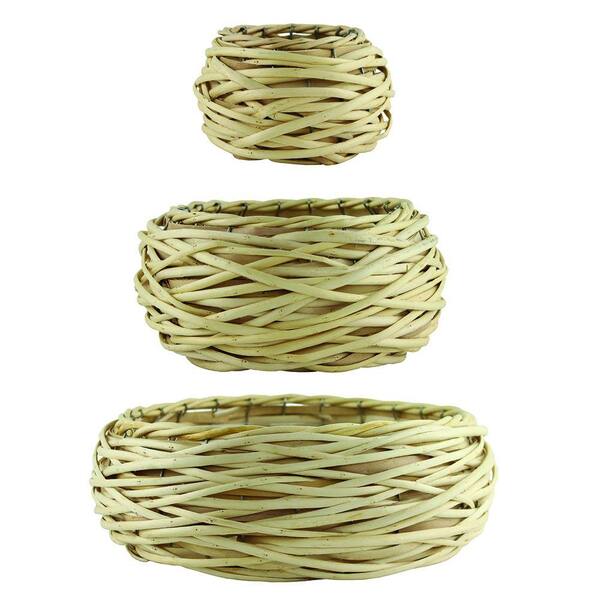 Syndicate 5 in., 10 in., 14 in. Wood Willow Bowls (Set of 3)