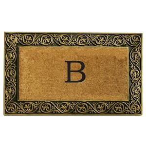 Prestige Gold Monogram Door Mat 18 in. x 30 in. (Letter B)