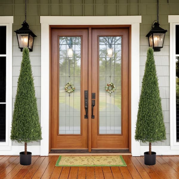 Unbranded 6 ft. Artificial Boxwood Topiary Tree Plant in Pot 1 Piece, Indoor Outdoor Decorative, for Living Room Proch Decor