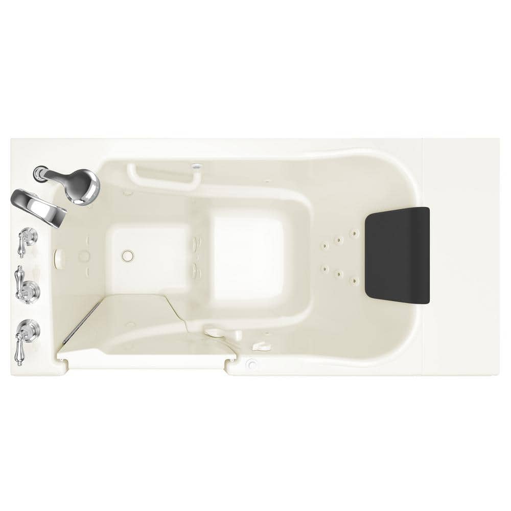 Linen Left-Hand Drain Walk-In Fiberglass Whirlpool Bathtub