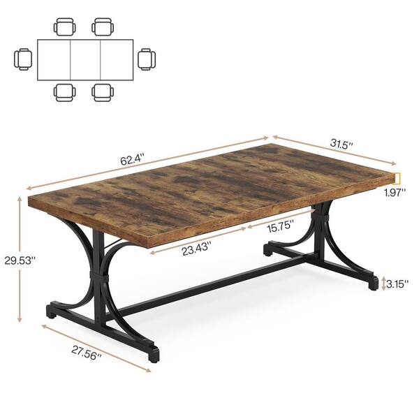 BYBLIGHT Roesler Rustic Brown and Black Wood Double Pedestal