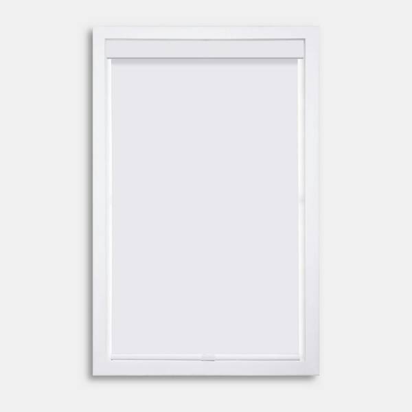 Perfect Lift Window Treatment White Cordless Room Darkening Polyester Roller Shade 34 in. W x 72 in. L