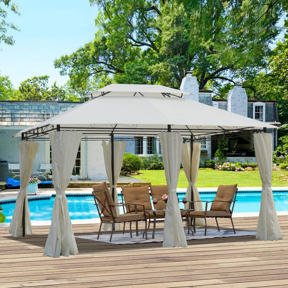 13 ft. x 10 ft. Outdoor Patio Gazebo Canopy Tent with Ventilated Double Roo