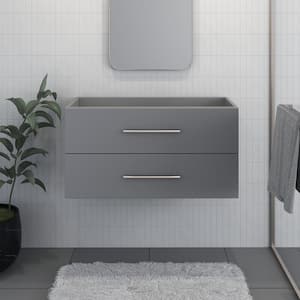 Napa 40 in. W x 20 in. D x 21 in. H Single Sink Bath Vanity Cabinet without Top in Gray, Wall Mounted