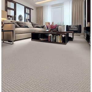 Hickory Lane - Alabaster - Beige 32.7 oz. SD Polyester Loop Installed Carpet