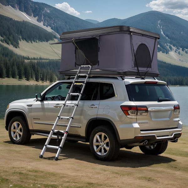 Rooftop Tent Hard Shell, Naturnest Rooftop Tent Hardshell for 2-3 Person, Hard Shell Roof Top Tent with Thick Mattress