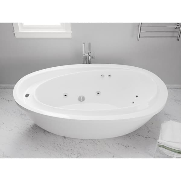 ANZZI Leni 71 in. L x 38 in. W Whirlpool Bathtub with Reversible 