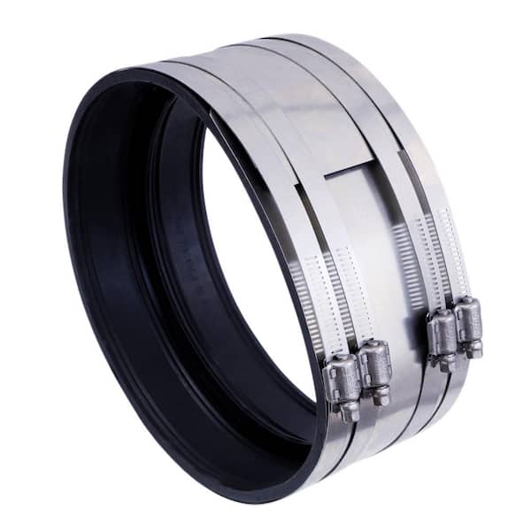 PLUMBFLEX Shielded 8 in. Steel Transition Coupling Connects Cast Iron to Plastic or Extra Heavy Cast Iron