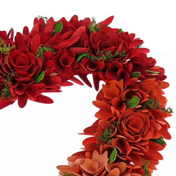 Glitzhome 17.75 in. H Valentine Fabric Heart Wreath 2019400013 - The Home  Depot