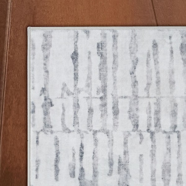 Strata Texture Beige/Cream 7 ft. x 10 ft. Woven Abstract Polyester Area Rug