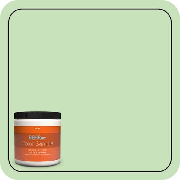 BEHR PREMIUM PLUS 8 oz. #440C-3 Rockwood Jade Flat Interior/Exterior Paint & Primer Color Sample