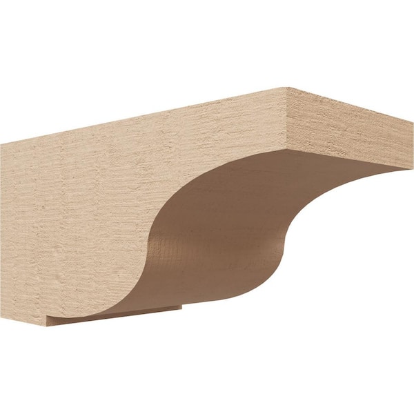Ekena Millwork 5 in. x 5 in. x 10 in. Series 3 Wide Van Buren Rough Cedar Woodgrain Timberthane Polyurethane Corbel, Primed Tan